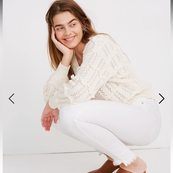 NEW • Madewell • Women’s 10" High-Rise Skinny Jeans in Pure White: Step-Hem 31 - Picture 2 of 6
